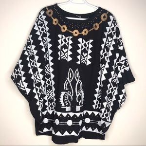 Vintage Dashiki Shirt African Blouse Organic 1Size